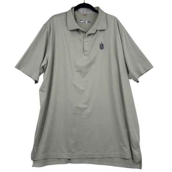Peter Millar Golf Polo Shirt Mens XXL Gray Summer Comfort Short Sleeve Neutral - Picture 1 of 12